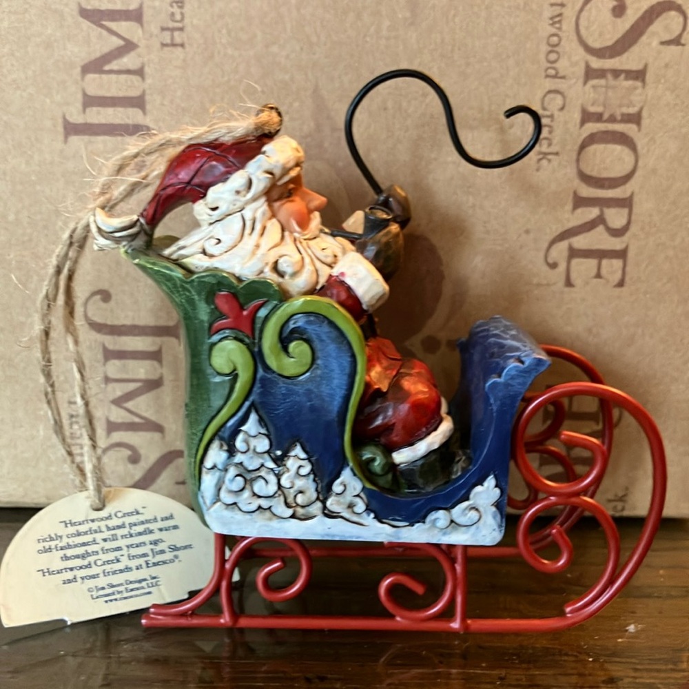 Jim Shore Santa Sleigh Ornament